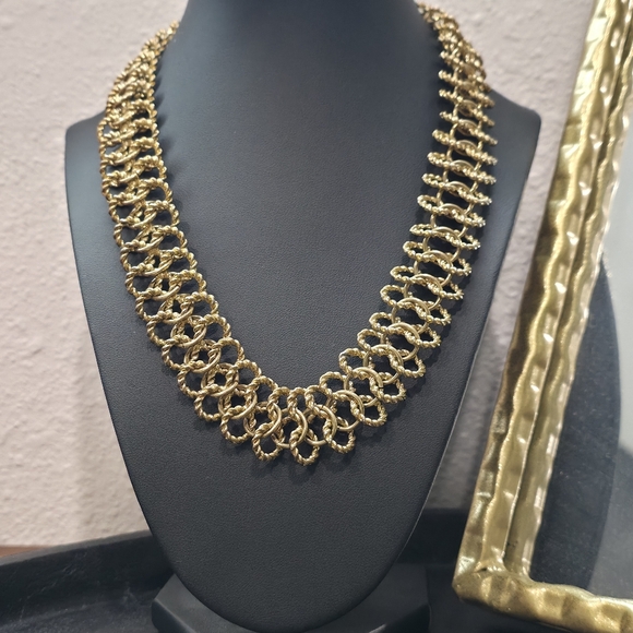 Jewelry - Vintage 1980s Woven Basketweave Statement Necklace